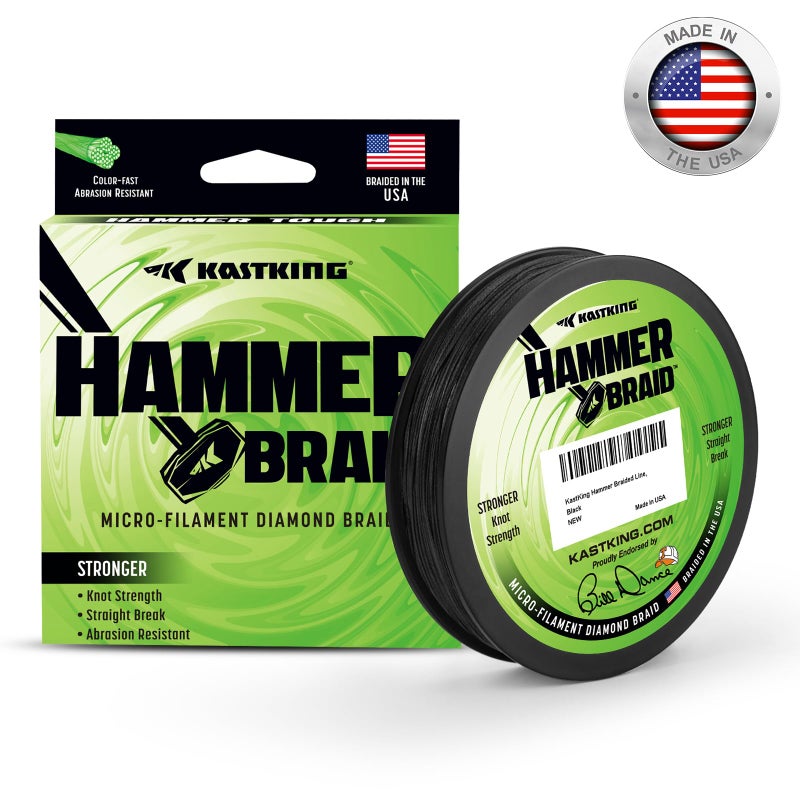 KastKing Hammer Braid Fishing Line, Black, 4 Strand, 20LB, 150Yds - Image 3